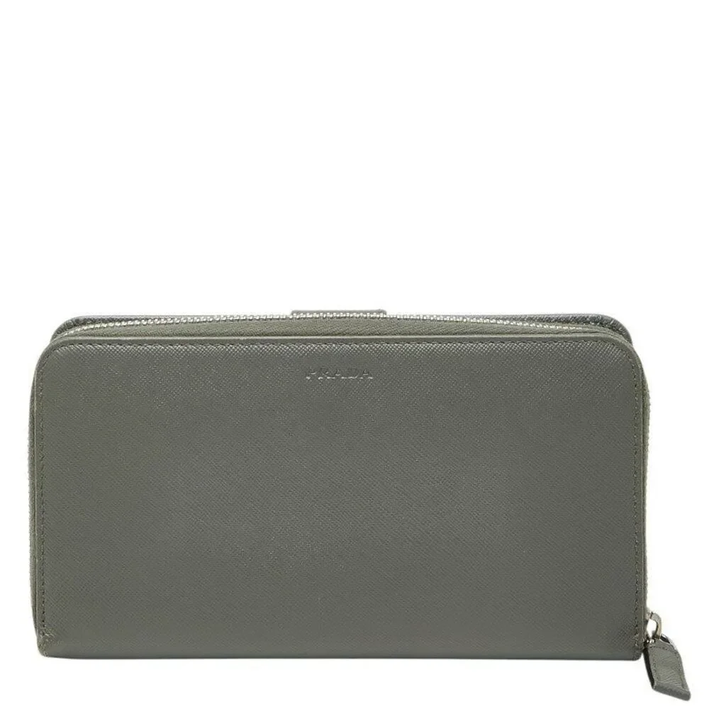 Prada Saffiano Zip Long Wallet